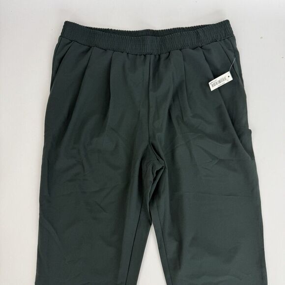 NWT Daily Ritual Moss Green Elastic Waist Crop Jogger Pants Pockets Sz L Stretch - Picture 3 of 13